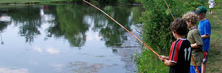 take a kid fishing banner logo